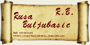 Rusa Buljubašić vizit kartica
